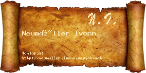 Neumüller Ivonn névjegykártya